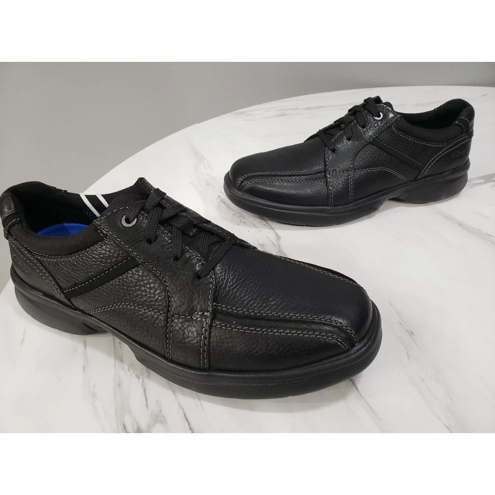 NEW NO BOX Size 9.5 - Clarks‎ Bradley Walk Oxford 26153332 Black Leather Shoes